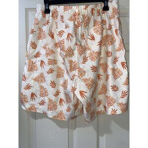 Soft Surroundings Linen Blend Shorts Oversized Summer Breeze Coral Orange,L